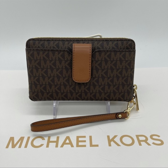 Michael Kors Md ZA Phone Holder Wallet Brown - Picture 4 of 11